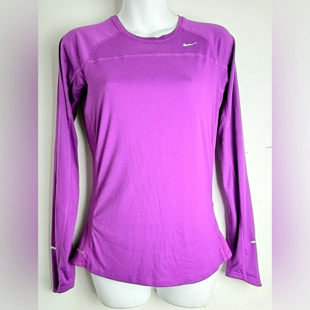 Nike Purple Fitted Long Sleeve Tee